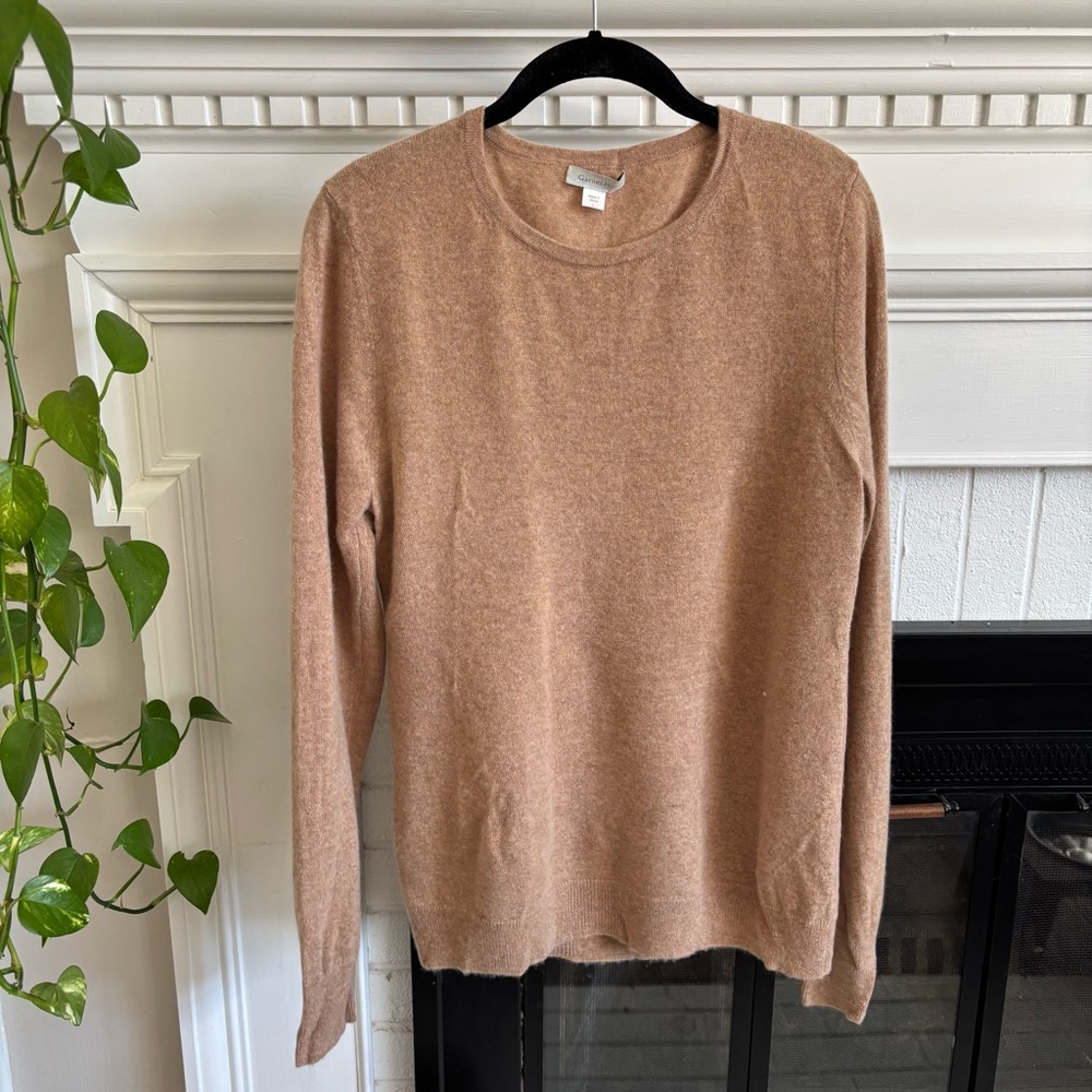 Garnet Hill 100% Cashmere Basic Staple Sweater Large